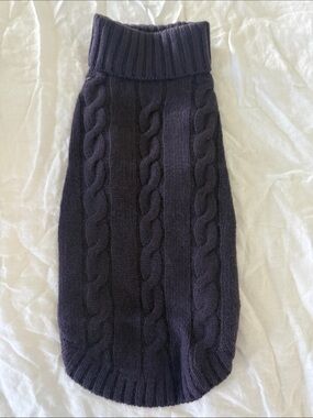 NWOT Quince Mongolian Cashmere Cable Knit Dog Sweater - Deep Purple - HC5